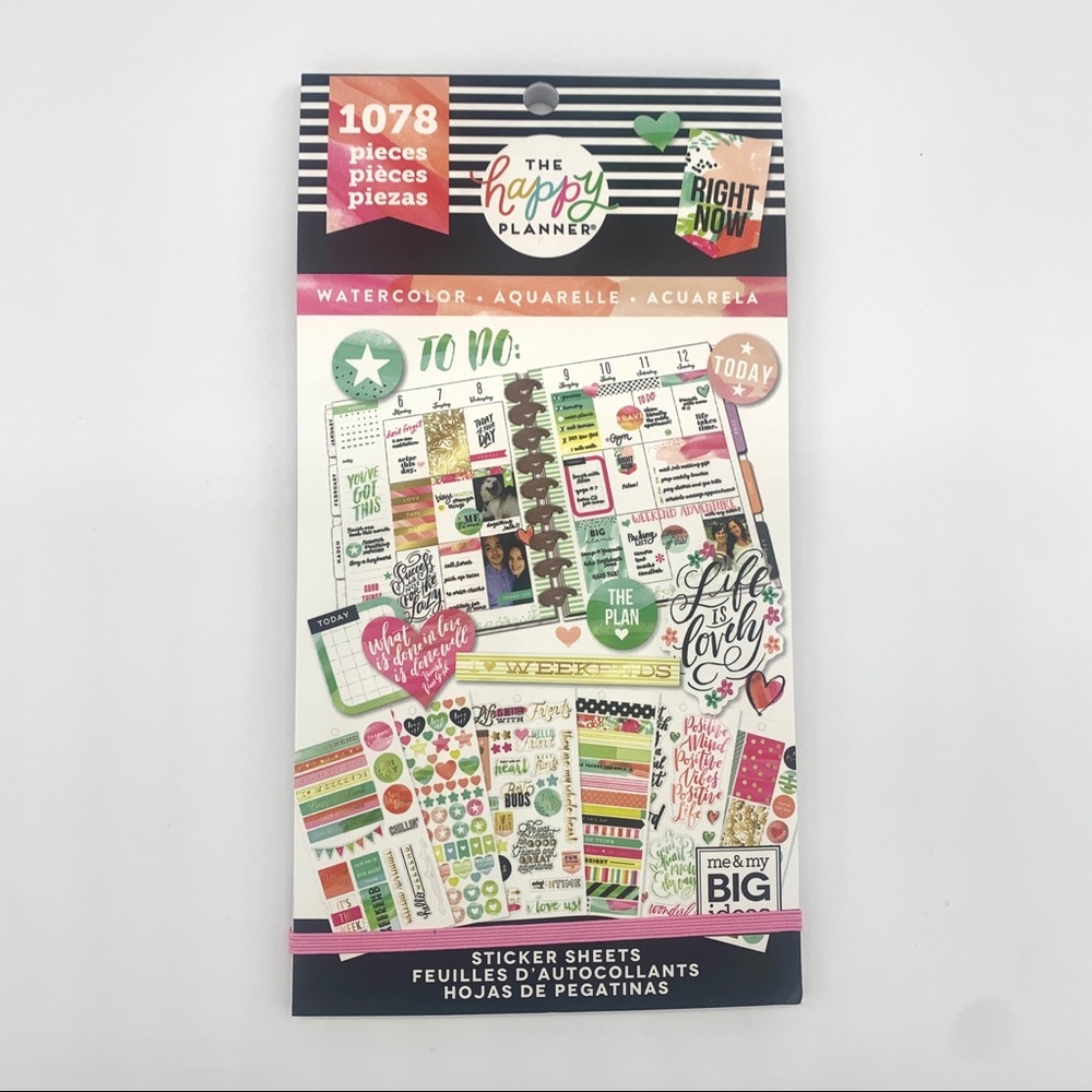 Happy Planner Water Colors Sticker Sheet Book